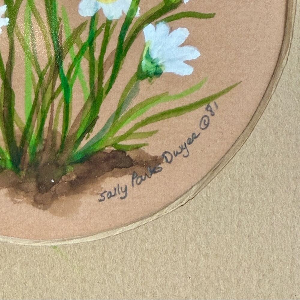 Original Daisy Painting by Sally Parks Dwyer, Framed Botanical Art - Picture 4 of 10